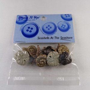 Botones infantiles IDEAS-motivos conchas de mar-color tierra