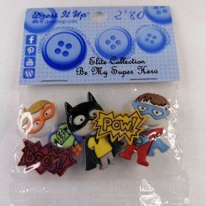 Botones infantiles IDEAS-motivos héroes infantiles-color multicolor
