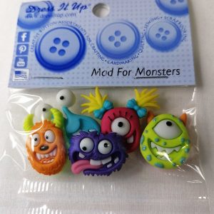 Botones infantiles IDEAS-motivos monstruos-color varios