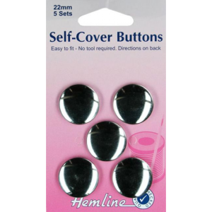 Fornituras para forrar botones 22mm-5und-sin necesidad de troqueles-fabricante-Hemline