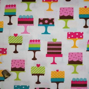 Tela Patchwork estampada - colección confections - motivo tartas.