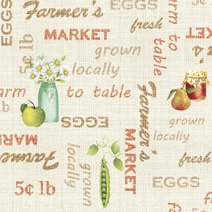 Tela Patchwork Estampada - colección A Day On The Farm - motivo cocina, alimentos de la granja - color multicolor - Red Rooster Fabrics