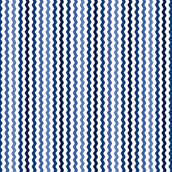 Telas Magomar Patch - colección Sorbet Essentials - rayas en zig-zag azules- QT Fabrics - Ref. MP23689N