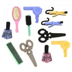 Magomar Patch Botones Decorativos IDEAS – Peluquería y Estética ( secador,peine,tijera,plancha y pinta uñas ) Ref. MPC8383