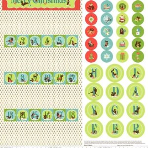 Telas Magomar Patch Panel Navidad Calendario de Adviento Alpine Wonderland Rojo - 90x110cm Sheri McCulley Ref. MPP2903 11eu