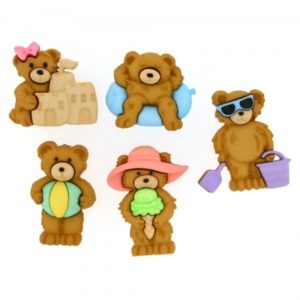 Magomar Patch Botones Decorativos IDEAS - Summer Bears ( 5 ositos )