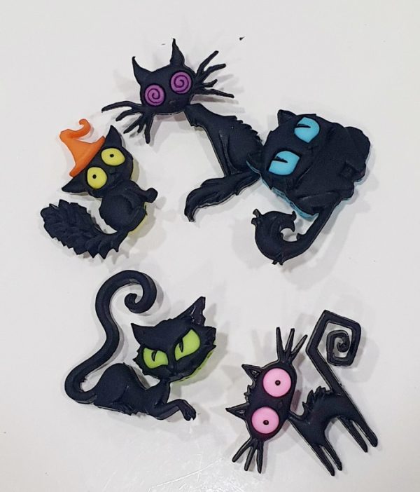 Magomar Patch Botones Decorativos IDEAS – Gatos Halloween
