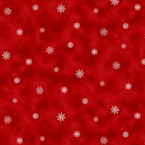 Telas Magomar Patchwork Navidad - colección Holiday Happy Place - motivos copitos de nieve en rojo marmoleado - Henryglassfabrics 100% Algodón Ref.MP295,88 ..
