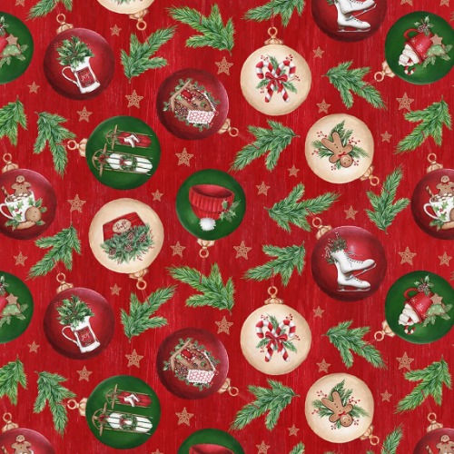 Telas Magomar Patchwork Navidad - colección Making Spirits Brigh - motivos bolas navideñas - Blankquilting 100% Algodón Ref.MP2284,88 ..
