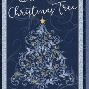Telas Magomar Patchwork Panel Navidad - colección Americano Christmas Shimmer - Arbol de Navidad azul marino - P&B Textil Ref.MP5070PA