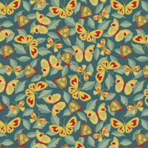 Telas Patchwork Magomar Patch Estampadas - colección Back & Forth - flores y mariposas en fondo verde agua - EQP 100% Algodón Ref.MP 231-103