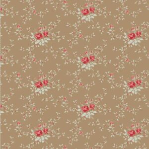 Telas Magomar Patch Patchwork PREVENTA TILDA - collección Merry Little Christmas flores en fondo marrón Tildasworld 100% Algodón Ref.MP110149.