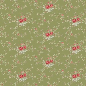 Telas Magomar Patch Patchwork PREVENTA TILDA - collección Merry Little Christmas flores en fondo verde Tildasworld 100% Algodón Ref.MP110145