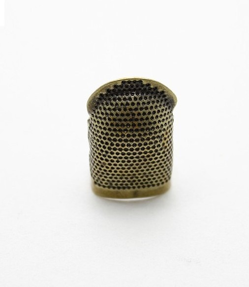 Magomar Patch Patchwork Dedal de latón 25MM envegecido vintage ( ajustable )