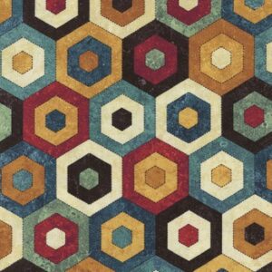 Magomar Patch Patchwork colección Stonehenge Stitchin' de Deborah Edwards motivo exagonos multicolor Northcott 100% Algodón Ref.MP28350-12