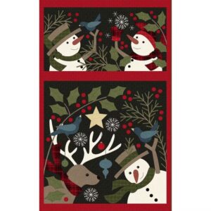 Tela Magomar Patch Patchwork Panel Franela - colección Holly Jolly muñeco de nieve con motivos navideños con tonos otoñales - Maywood Studio 100% Algodón Ref.MP10890 j