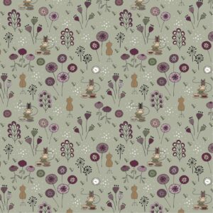 Magomar Patch Patchwork Tela colección Bobbins & Blooms by Linette Jakobsen motivo de costura y flores en fondo verde menta Stoffabrics 100% Algodón Ref.MP4504-079