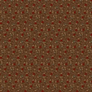 Magomar Patch Patchwork Tela colección Cotton Thimble Miniatures by Pam Buda motivo pequeñas flores con enredaderas en fondo chocolate MarcusFabrics 100% Algodón Ref.MP171497