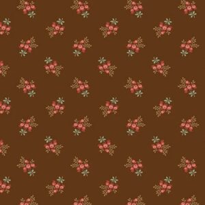 Magomar Patch Patchwork Tela Estampada colección Always and Forever ramilletes de bayas en fondo chocolate Andover Fabrics 100% Algodón Ref.MP1665N