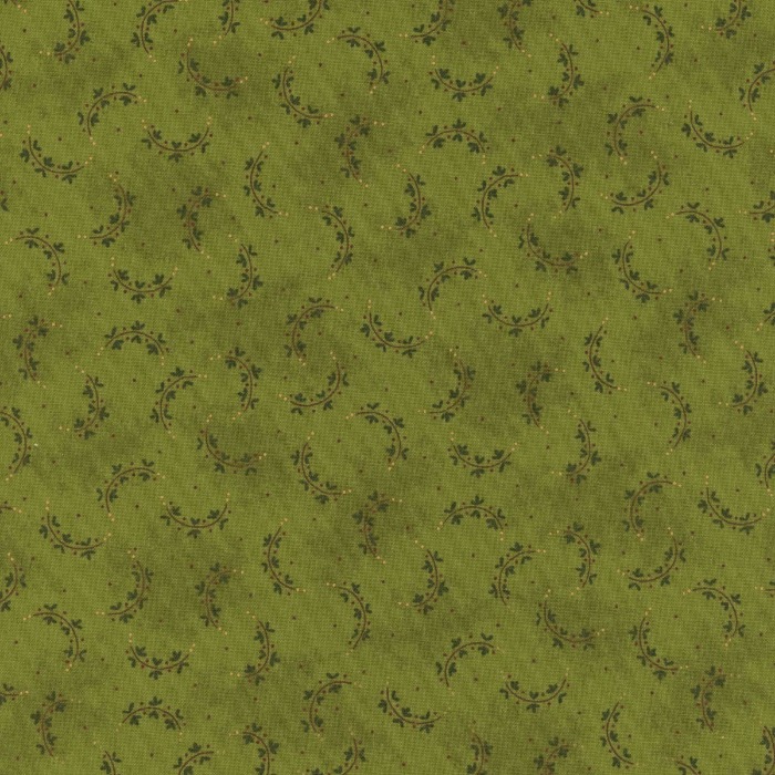 Magomar Patch Patchwork Tela colección Baubles & Balsam de Kim Diehl pequeñas hojas con enredaderas en fondo verde Henry Glass Fabrics 100% Algodón Ref.MP992-66.JPG