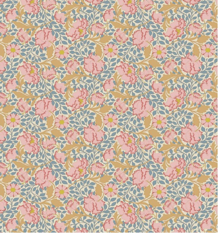 Magomar patch Patchwork PREVENTA Tela TILDA colección Songbirg motivo floral rosa y azul 100% Algodón Ref.MP100654