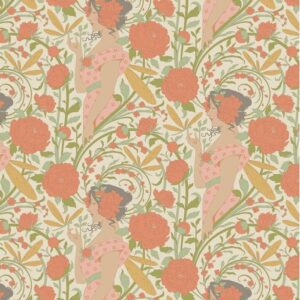 Magomar patch Patchwork PREVENTA Tela TILDA colección Songbirg motivo floral tono coral y mujer 100% Algodón Ref.MP100643