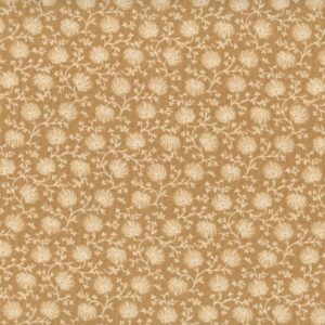 Magomar patch Patchwork Tela colección Joie de Vivre by French General motivo cardos color marfil en fondo marrón ModaFabrics 100% Algodón Ref.MP13986-14