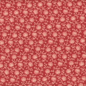 Magomar patch Patchwork Tela colección Joie de Vivre by French General motivo cardos color marfil en fondo rojo ModaFabrics 100% Algodón Ref.MP13986-14