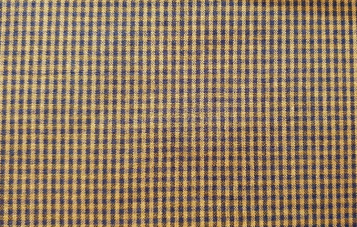 Telas Magomar Patch country - colección Primitive Homespun - motivo mini cuadros - color azul marino y camel - Metro Dunroven House 100% Algodón Ref. MPH23