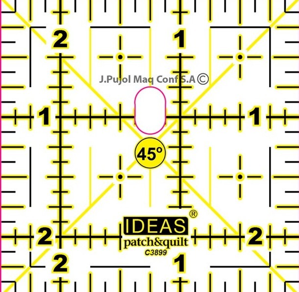 Magomar Patch Patchwork - Regla para bloques - 2 1_2 X 2 1_2_ IDEAS - Para tus proyectos de Patchwork