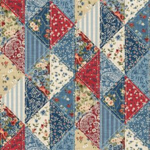 Magomar patch Patchwork Tela Estampada Colección Farmhouse Sampler motivo Cuadrados deTriangulos con flores multicolor 100% Algodón Northcott Ref.MP28602-11