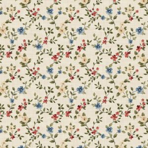 Magomar patch Patchwork Tela Estampada Colección Farmhouse Sampler motivo estampado floral con ramitas en fondo crema 100% Algodón Northcott Ref.MP28604-11