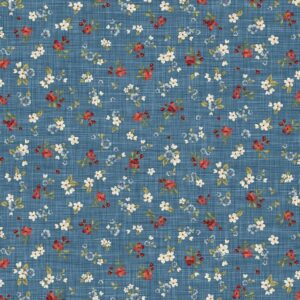 Magomar patch Patchwork Tela Estampada Colección Farmhouse Sampler motivo estampado floral en fondo azul 100% Algodón Northcott Ref.MP28605-44