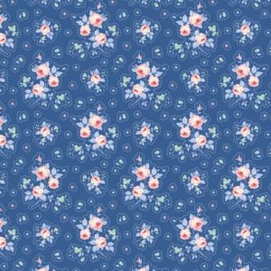 Magomar Patch  Patchwork Tela TILDA colección Something Blue motivo pequeñas flores en fondo azul 100% Algodón Ref.MP100679