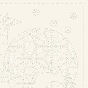 Magomar Patch Patchwork Panel Sashiko Navidad 16 bolas de 12cm y 2 cuadros de 39x46cm 55%lino 45% algodón Panel _ 60x137cm Ref.MP4080