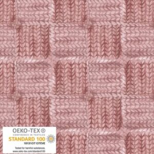 Magomar Patch Patchwork Tela Estampada colección Cosy Knit motivos tejido de lana fondo rosa Stoffabrics 100% Algodón Ref.MP4504-154