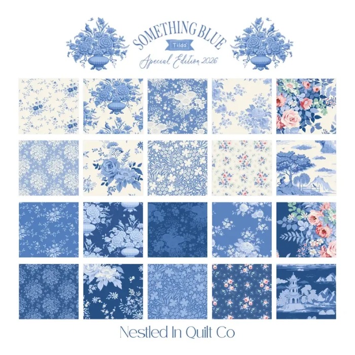Magomar Patch Patchwork Tilda Charm Pack x 40 ( 12,5x12,5 ) colección Something Blue 100% Algodón Tilda Fabrics Ref.MP300267