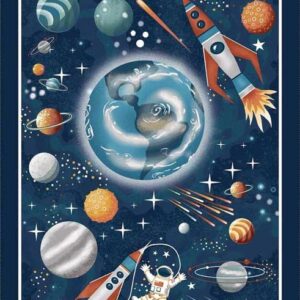 Magomar Patch Patchwork Panel Vía Lactea - colección Milky Way - planetas, astronauta, nave, etc.. Henry Glass 100% Algodón Ref.MP2122PG Medidas: 62X110cm