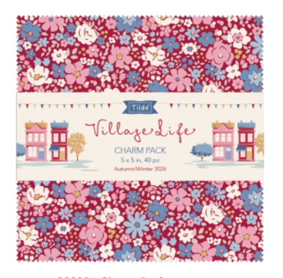 Magomar Patch Patchwork Tilda Charm Pack x 40 ( 12,5x12,5 ) colección Village Life 100% Algodón Tilda Fabrics Ref.MP300281