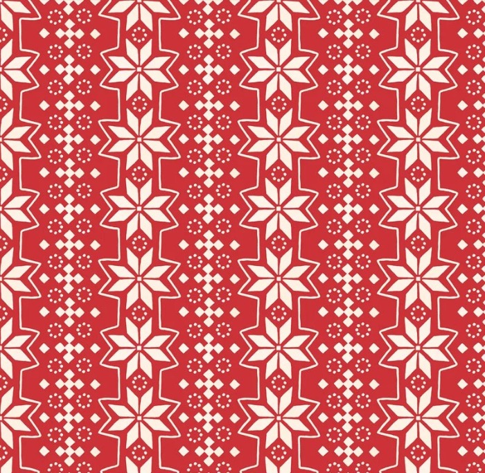 Magomar Patch Patchwork Tela Navidad colección Tis The Season motivo estrella navidad en fondo rojo 100% Algodón PBTEX Ref.MP6176RW