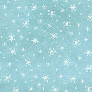 Magomar Patch Patchwork Tela Navidad colección Holly Jolly copos de nieve en fondo turquesa marmoleado Ref.MP28818-64