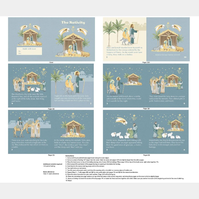 Magomar Patch Patchwork Tela Panel Navidad colección The Nativity libro historia de la navidad 100% Algodón Northcott Ref.MP28994-42-10